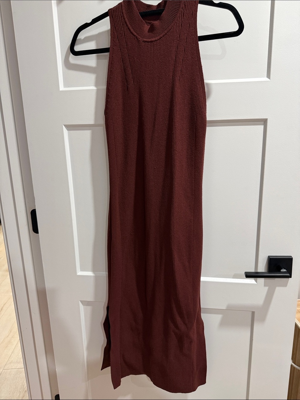 Abercrombie & Fitch Ribbed Brown Midi Dress